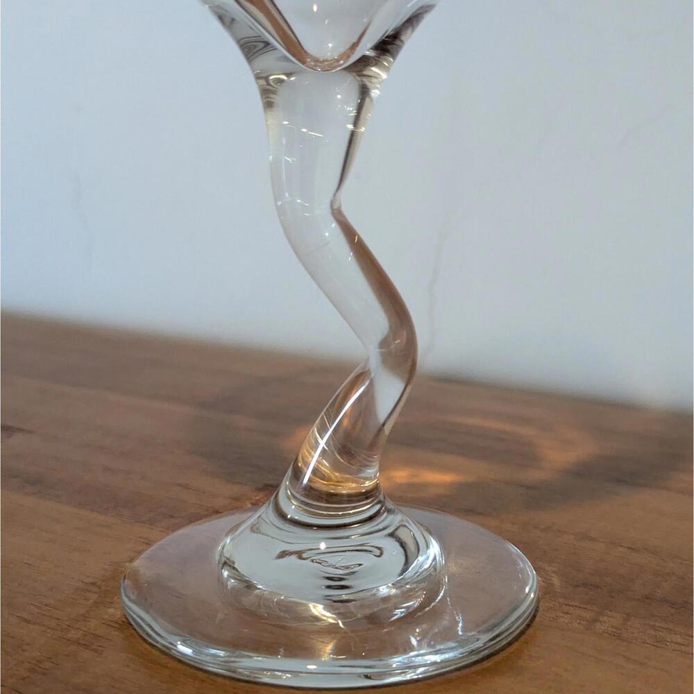 Vintage Libbey Z-stem squiggly wavy martini cocktail glasses - Picture 4 of 5